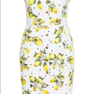 City chic lemon spot dress.